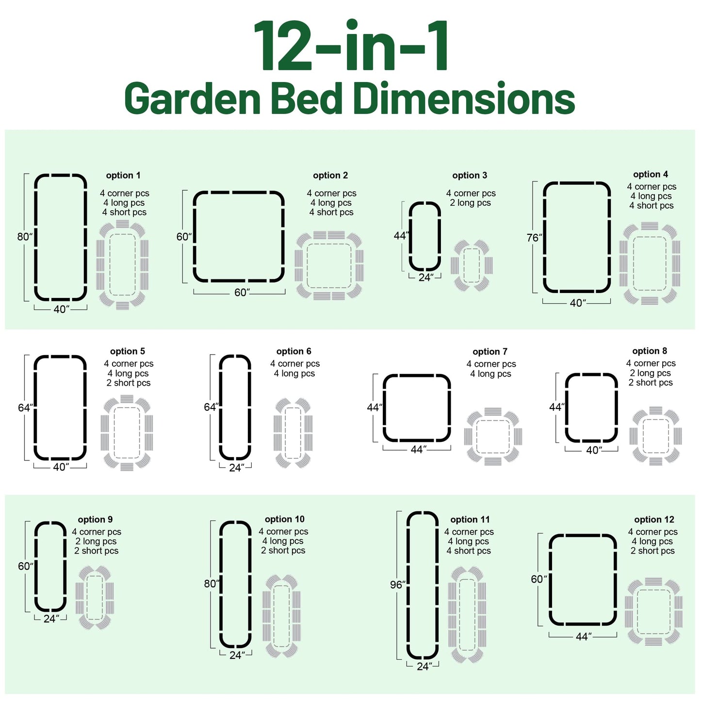 17" Tall 12-in-1 Raised Garden Bed in Midnight Grey