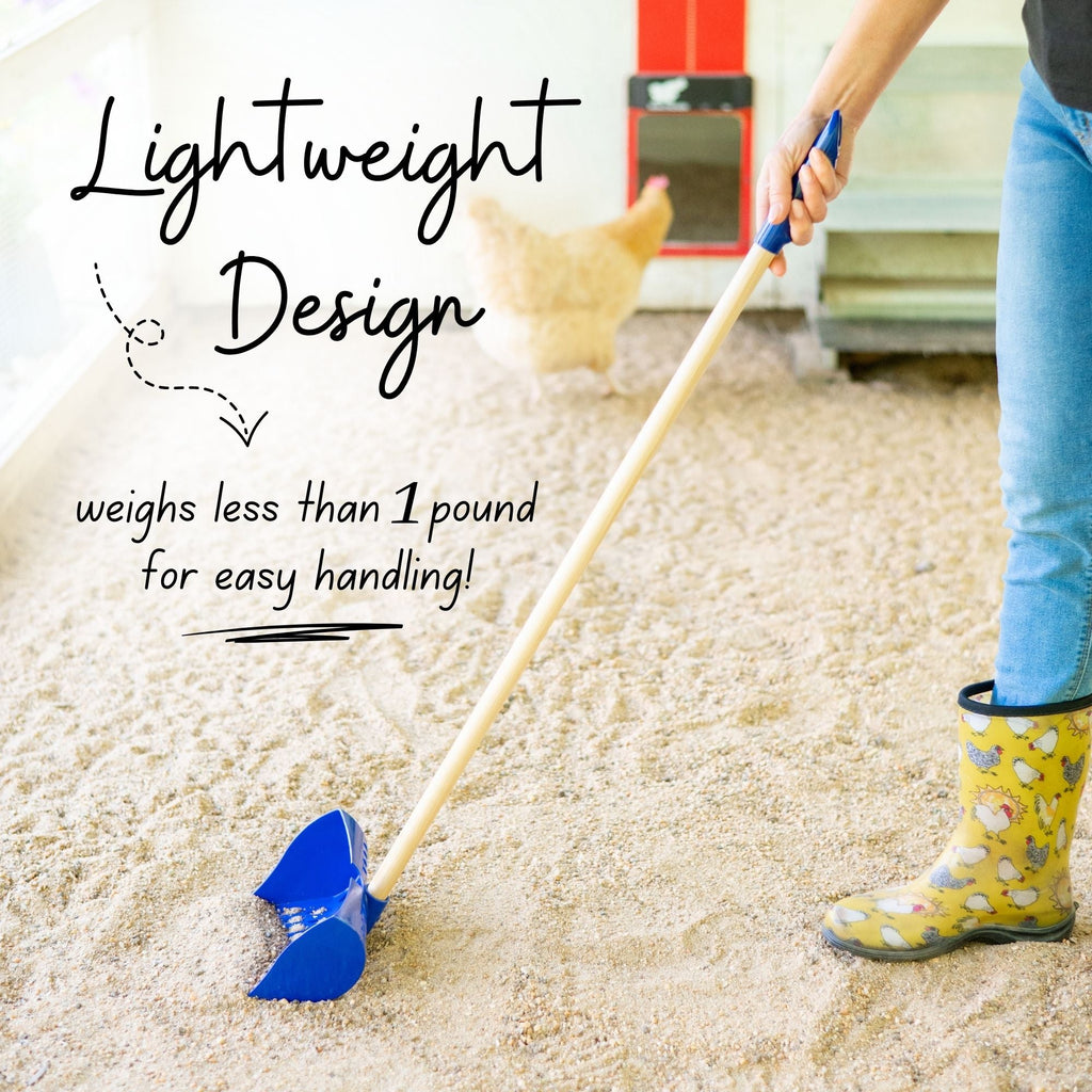 The Coop Scoop® | 2-in-1 Chicken Poop Scoop & Rake | Sand Sifting Shovel For Shelf & Floor Cleaning