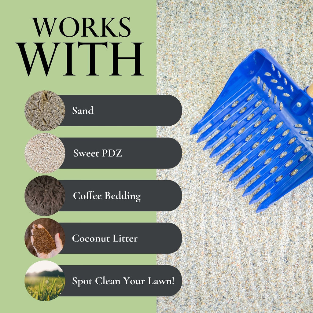 The Coop Scoop® | 2-in-1 Chicken Poop Scoop & Rake | Sand Sifting Shovel For Shelf & Floor Cleaning