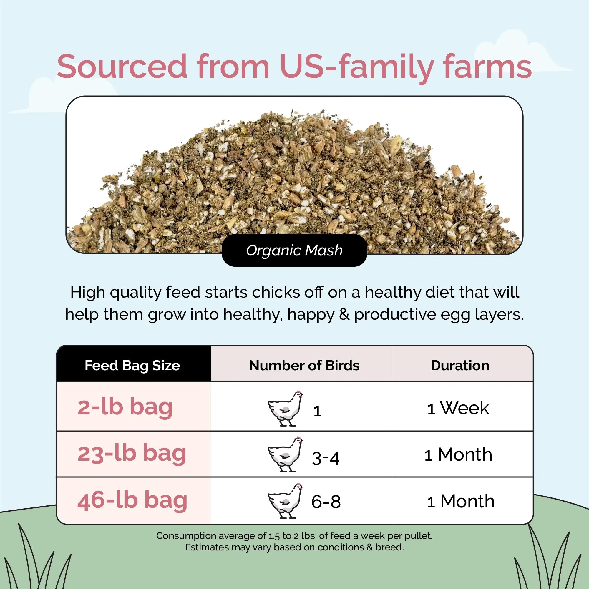 Grower Feed Kit | 12 Weeks of Organic Feed & Grit for 10 Pullets