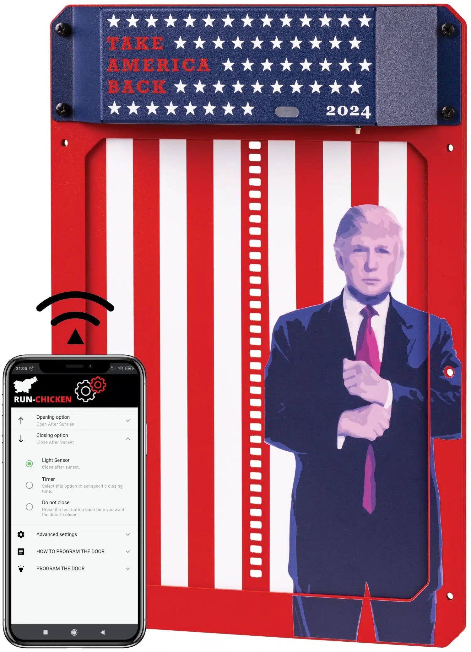 Puerta automática para gallinero Run Chicken Trump
