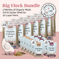 Big Flock Bundle | 2 Months of Organic Feed, Grit & Oyster Shell for 20 Layer Hens