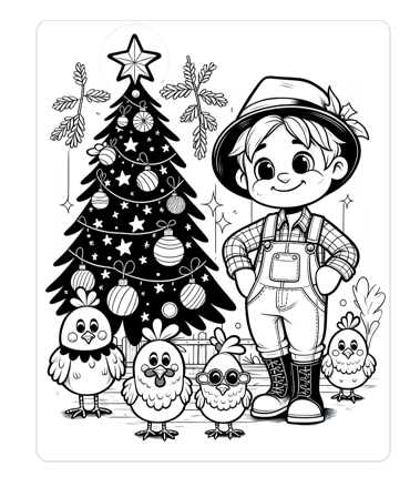 Impresión gratuita de página para colorear de Navidad