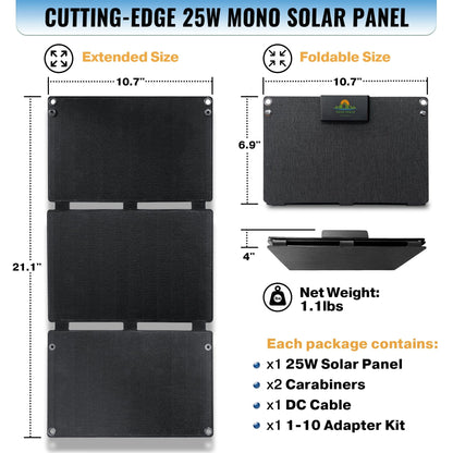 Solar Power Lifestyle 25W Portable Solar Panel