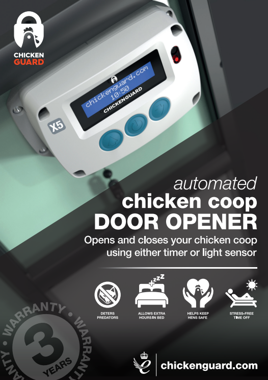 ChickenGuard Pro con kit de puerta con bloqueo automático