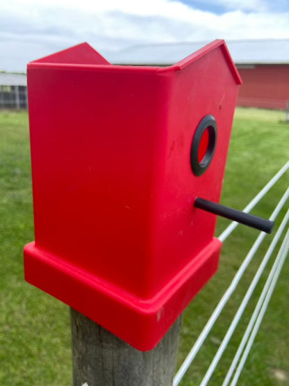 Red Fence Post Birdhouse
