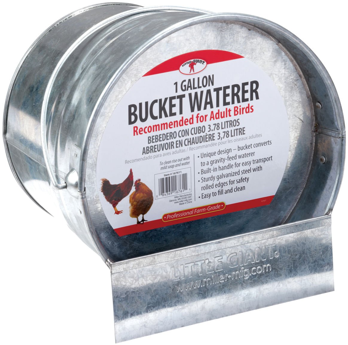 Little Giant Bucket Poultry Waterer, 1 Gallon